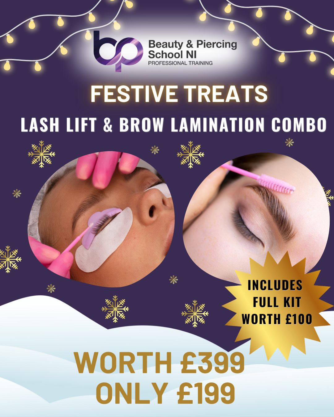 Festive Treats: Lash Lift & Brow Lamination Combo Course - WORTH £399 - ONLY £199